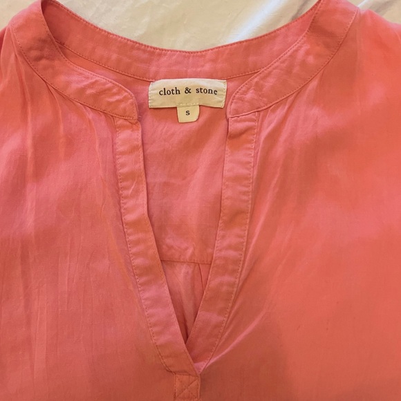 3/$19 Cloth & Stone coral pink sleeveless tunic tank top - Picture 11 of 14